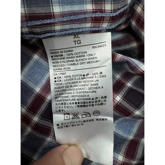 Banana Republic Mens Sz XL Soft Wash Tailored Slim Fit Plaid Long Sleeve Shirt - Picture 7 of 10